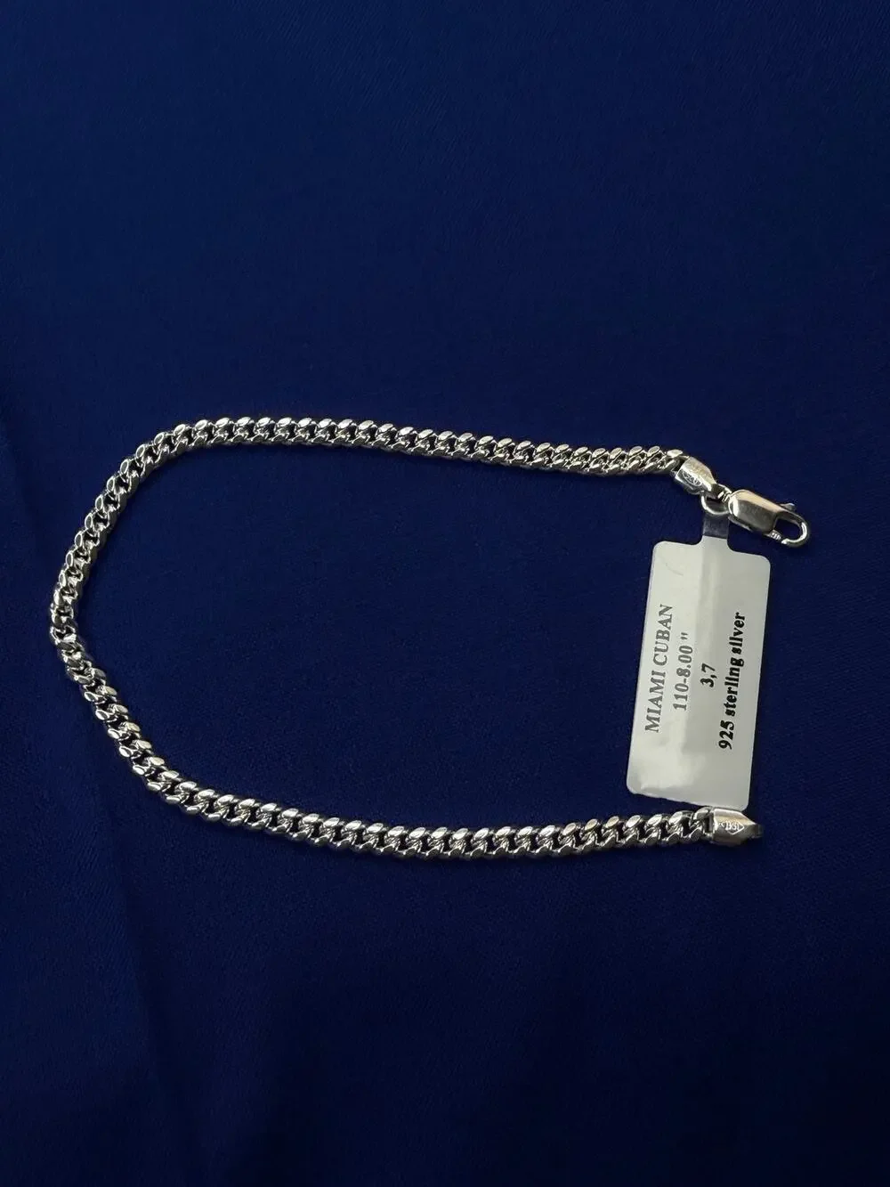 925 Italy Sterling Silver Miami Cuban Link Bracelet 3.8mm 8